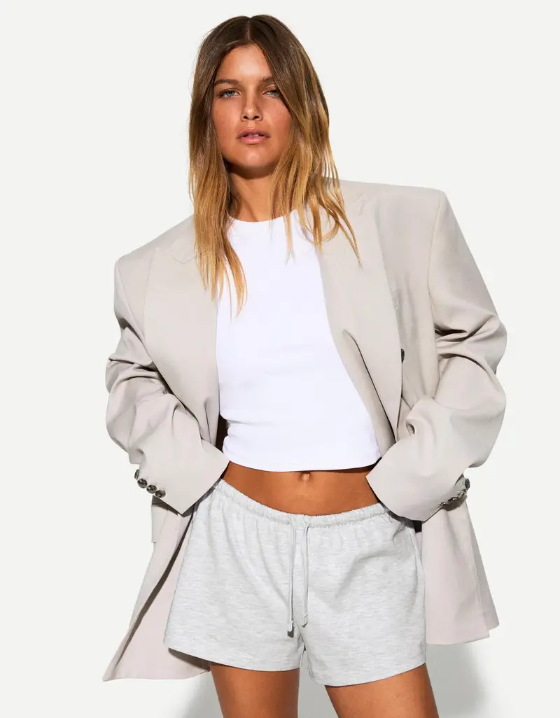 Shorts In Felpa Donna Grigio