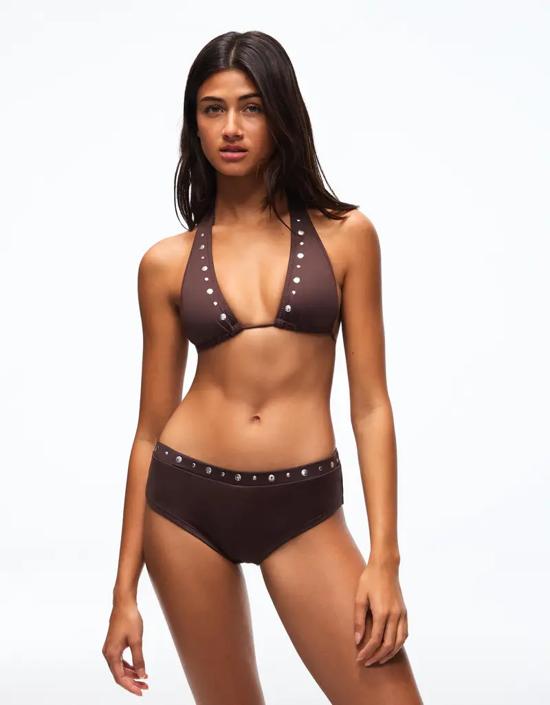 Bershka Slip Donna Marrone 4206229