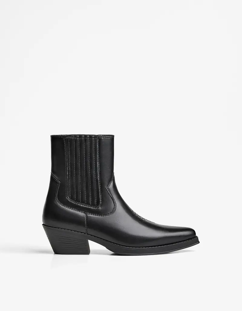 Stivaletti Cowboy Elastici Uomo Nero