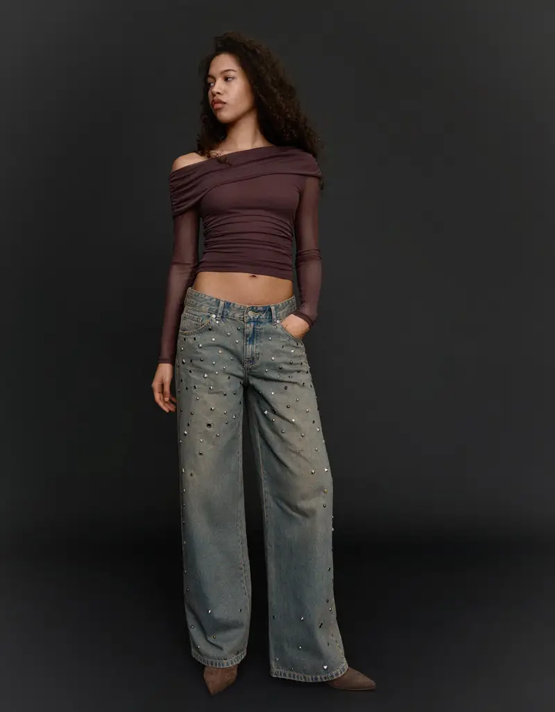 Bershka T-shirt Donna Marrone 4206352