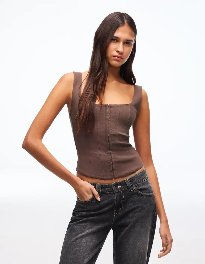 Bershka Top Donna Marrone 4165192