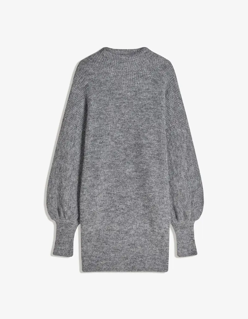 Vestito Midi Con Maniche A Volume Donna Grigio