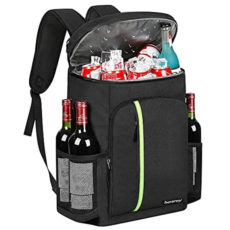 besrey - Zaino termico da 30 litri, borsa termica, porta pranzo, mantiene i cibi caldi o freddi. Per campeggio, pic-nic, barbecue, eventi (nero)