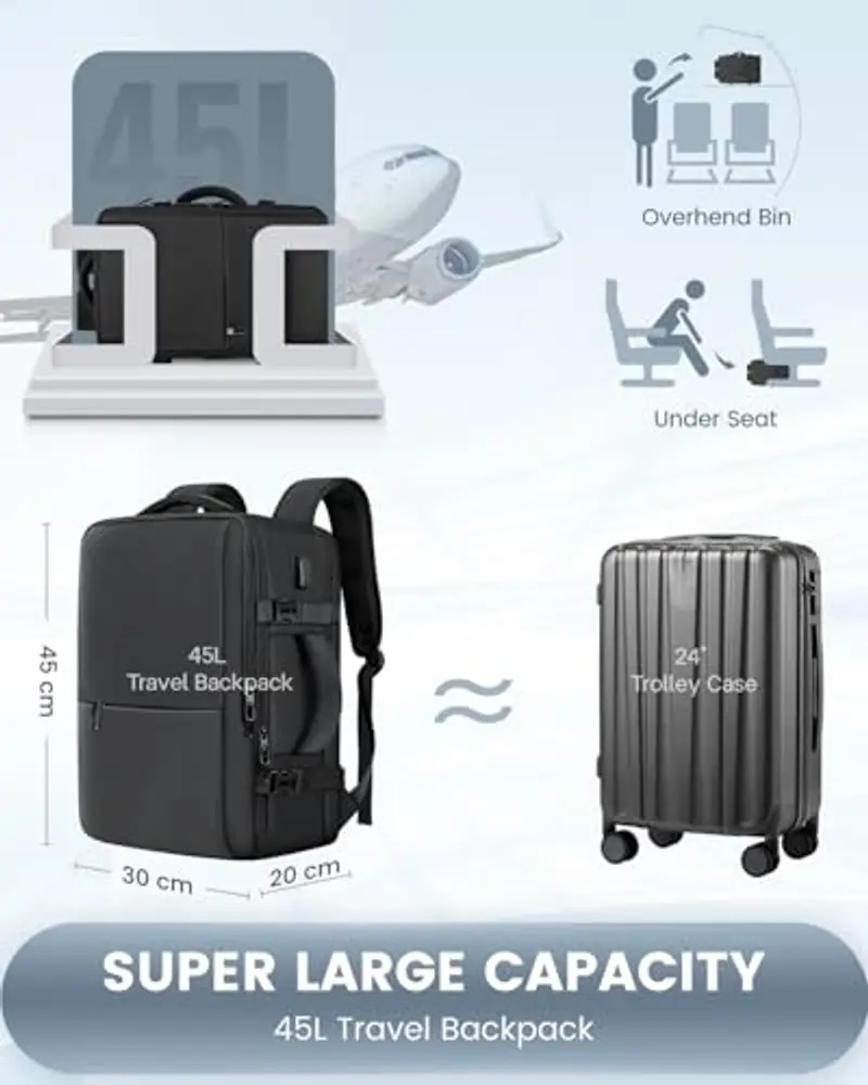 Besttravel Zaino da viaggio Nero 1204410 miniatura 2