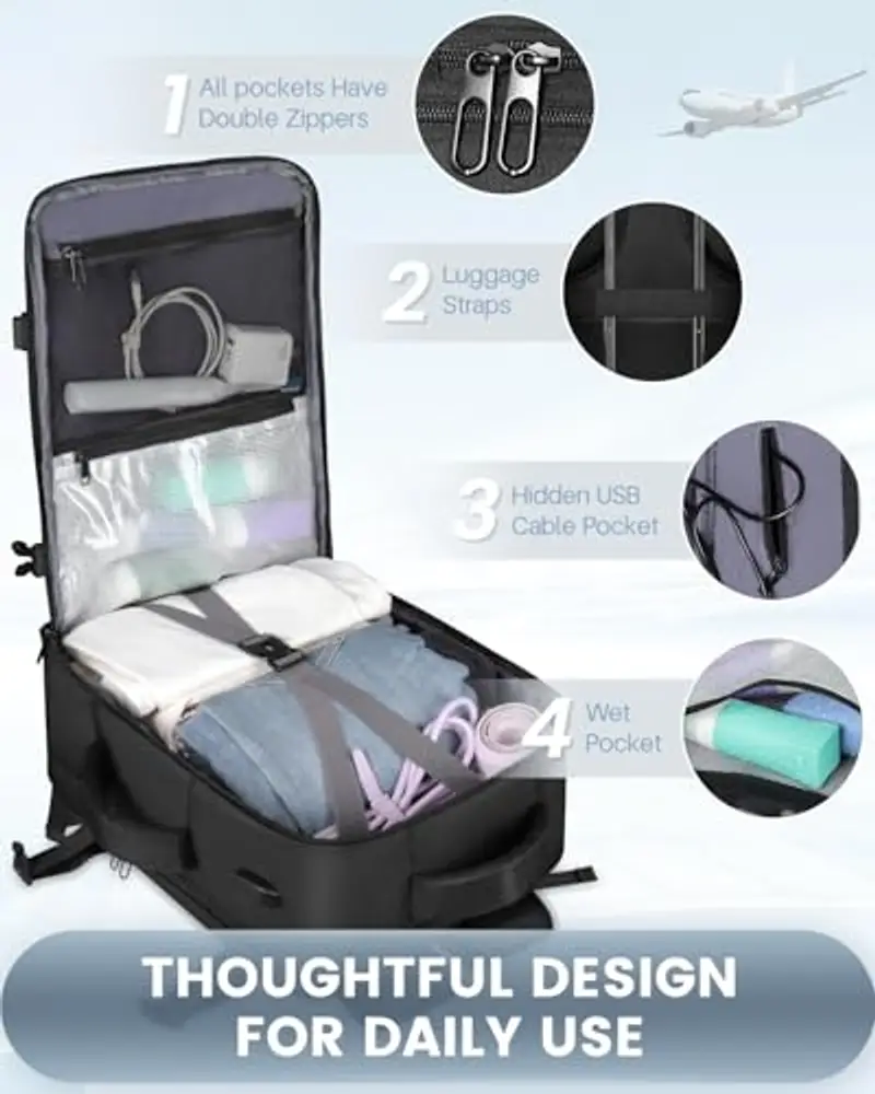 Besttravel Zaino da viaggio Nero 1204410 miniatura 3