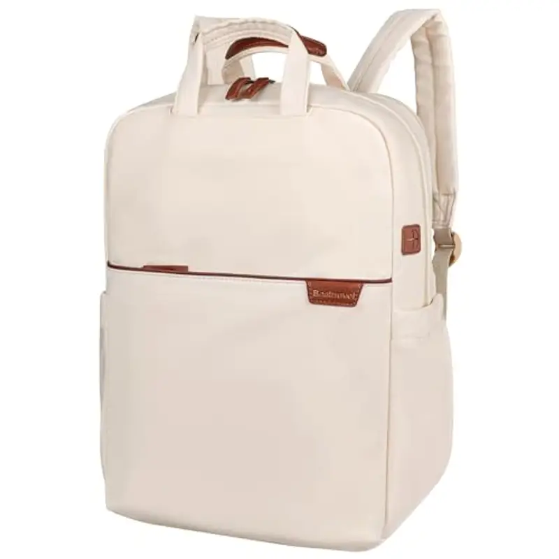 Besttravel Zaino Porta PC Donna, 15,6 Pollici Impermeabile Computer Backpack Antifurto con Porta USB e Scomparto per Laptop per Scuola Università Viaggi Lavoro Aereo Ufficio, Beige