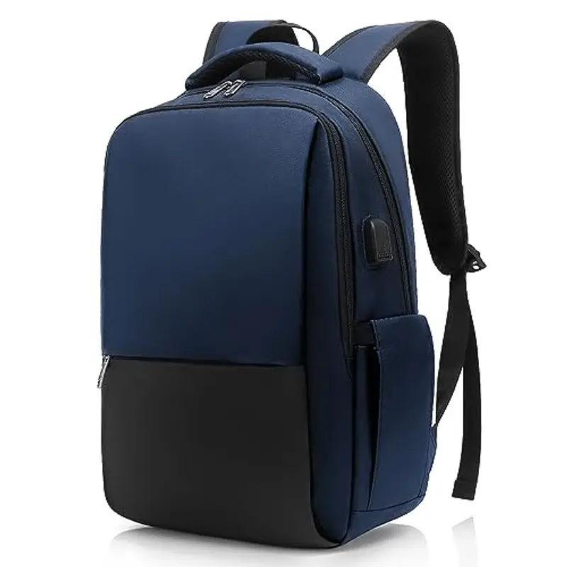 Besttravel Zaino Porta PC,Zaino PC Portatili con Anello antifurto,Zaino per Computer da 15.6 Pollici Notebook,Zaino per Laptop,Zaino Impermeabile da Uomo per Scuola,Lavoro o Viaggio-Blu
