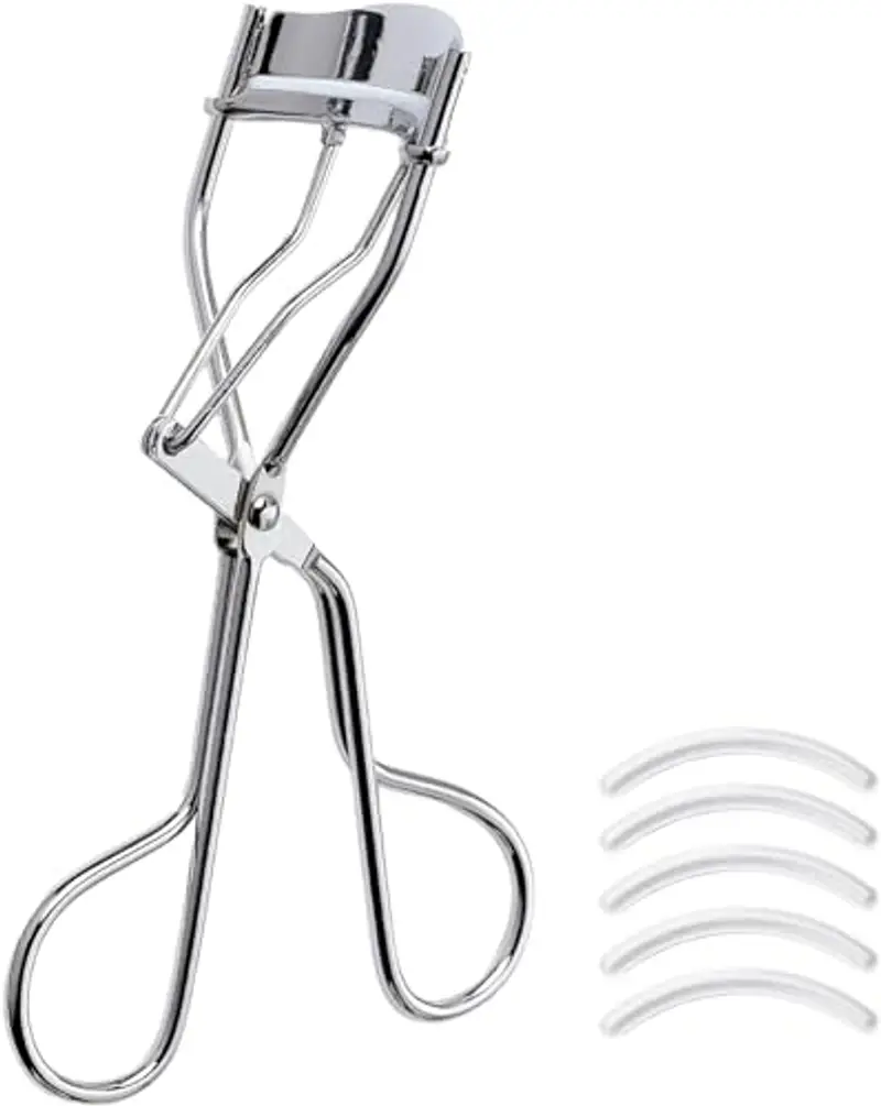 Beter - Piegaciglia nichelato, con cuscinetti in silicone, piegaciglia professionale, in acciaio ad alta resistenza, per il trucco degli occhi, Piegaciglia professionale, Eyelash curler