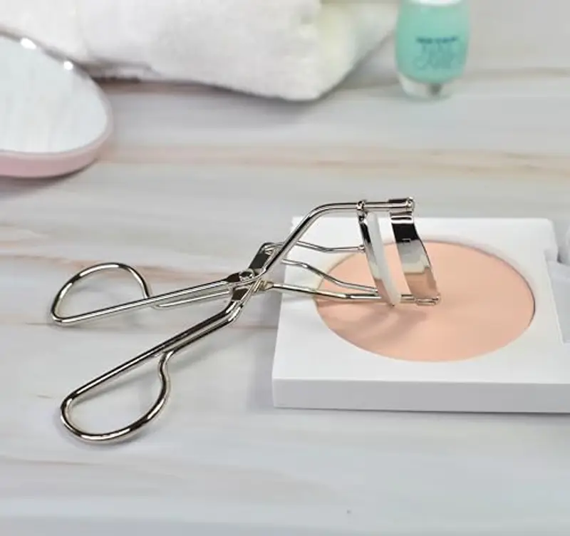 Beter - Piegaciglia nichelato, con cuscinetti in silicone, piegaciglia professionale, in acciaio ad alta resistenza, per il trucco degli occhi, Piegaciglia professionale, Eyelash curler miniatura 3