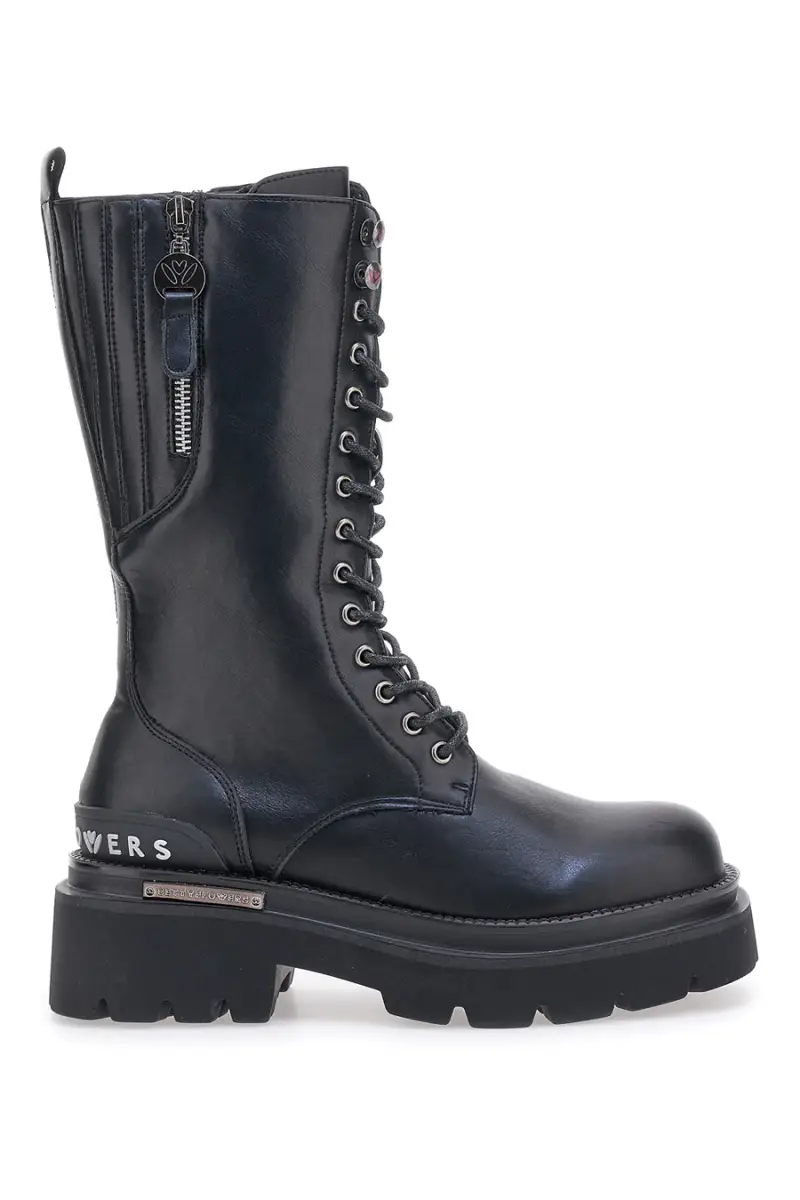 Alfini Neri Alti con Cerniera BETTYFLOWERS 121 [NERO]