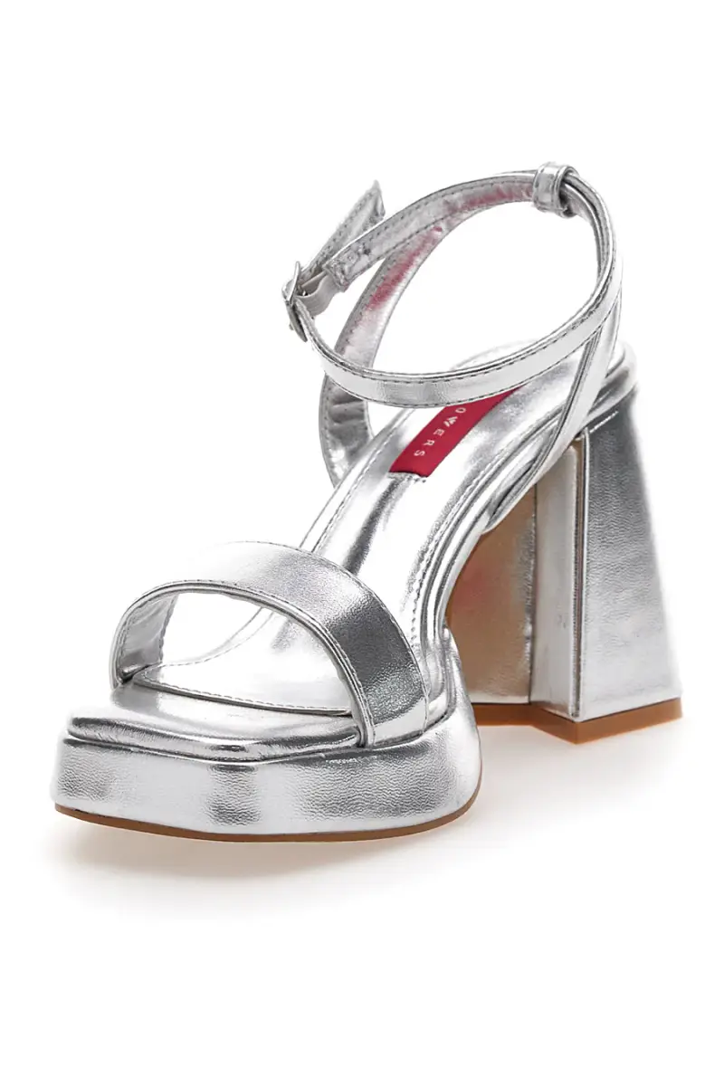 Sandali Argento con Tacco a Blocco BettyFlowers 202 [ARGENTO] miniatura 3