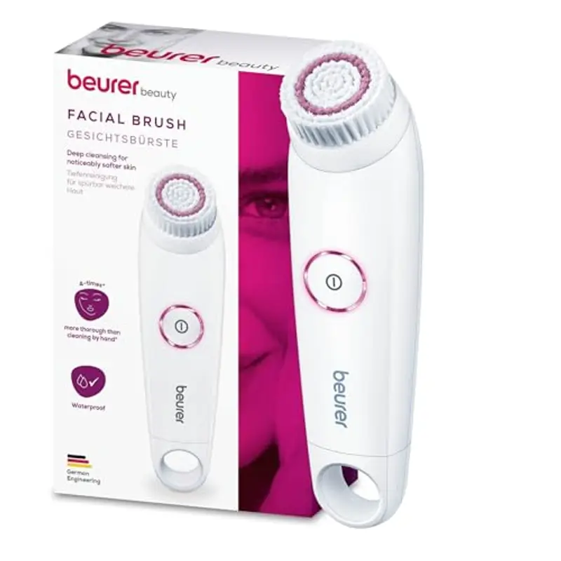 Beurer FC 45 Spazzola per la Pulizia del Viso 4 volte più efficace, Impermeabile (IPX 7), 2 velocità, skincare profonda