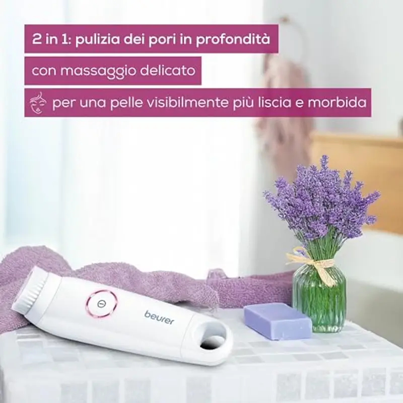 Beurer FC 45 Spazzola per la Pulizia del Viso 4 volte più efficace, Impermeabile (IPX 7), 2 velocità, skincare profonda miniatura 3