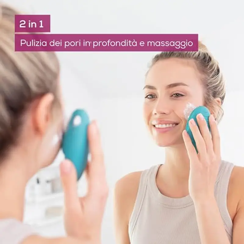 Beurer FC 52 Laguna Spazzola per il Viso Vibrante in Silicone, Pulizia Profonda dei Pori con Funzione Massaggio miniatura 2
