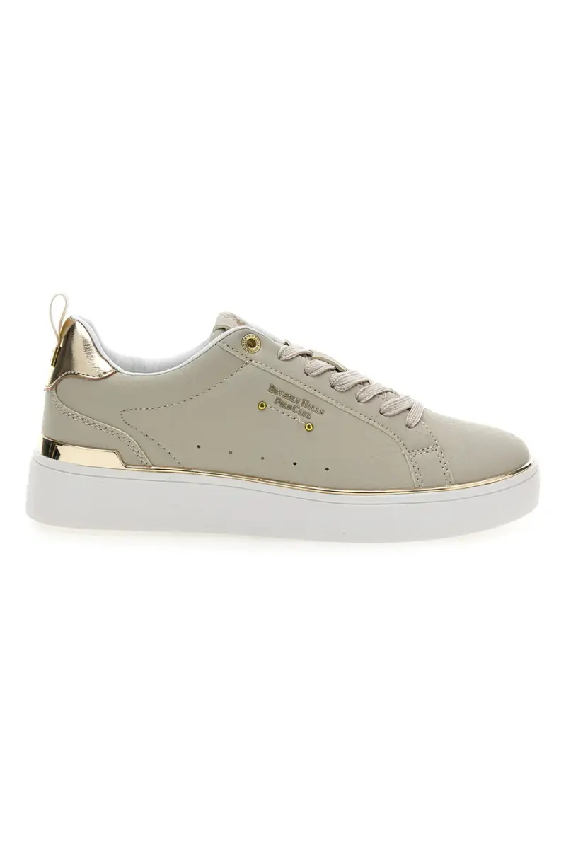 Sneakers beige con dettagli oro Beverly Hills Polo Club Queens Cup Ltx [BEIGE]