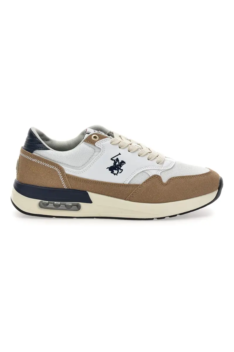 Sneakers bianche beige e blu Beverly Hills Polo Club Team Mix [BEIGE]