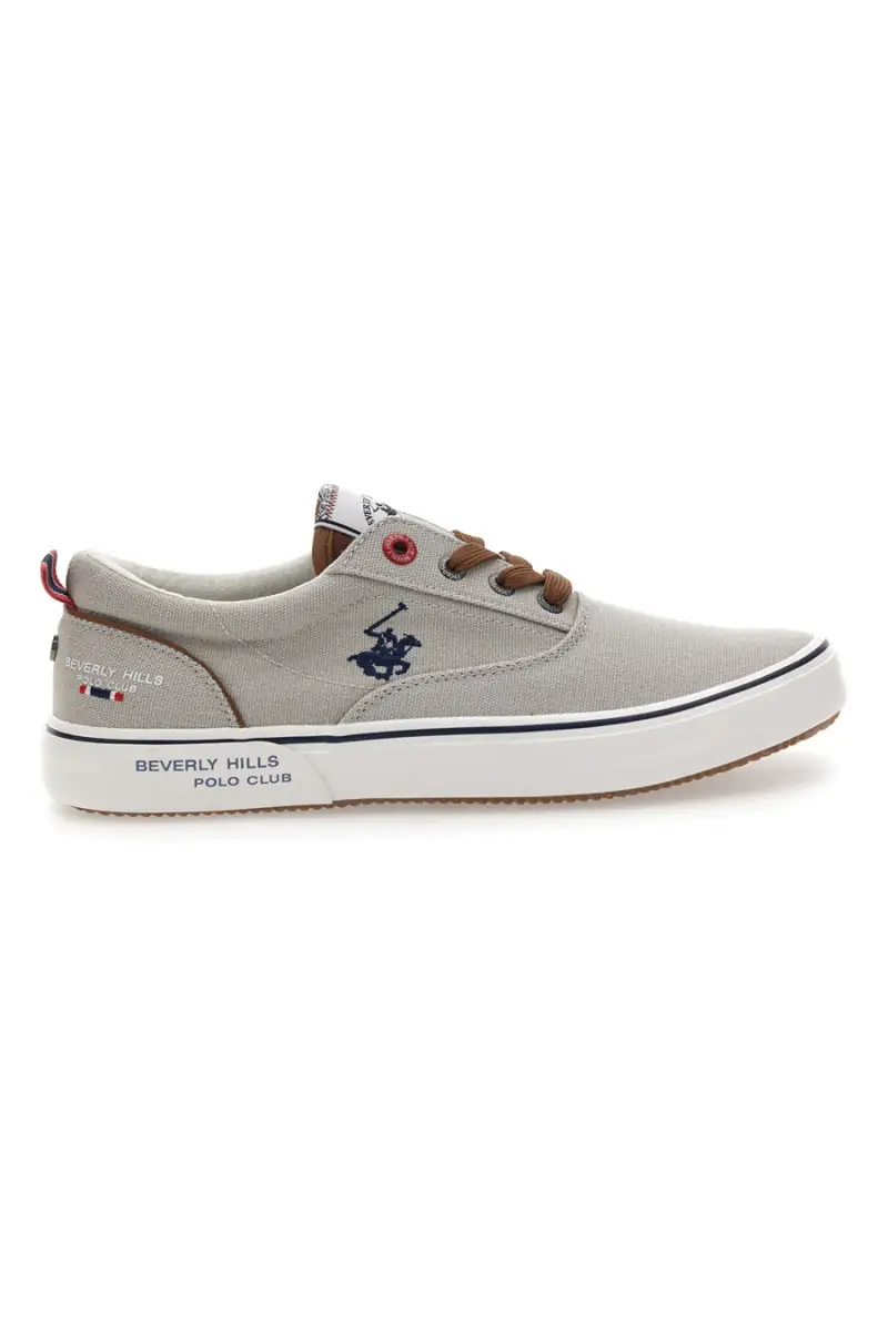Sneakers grigie in tela con dettagli a contrasto BEVERLY HILLS POLO BATH CVS [GRIGIO]