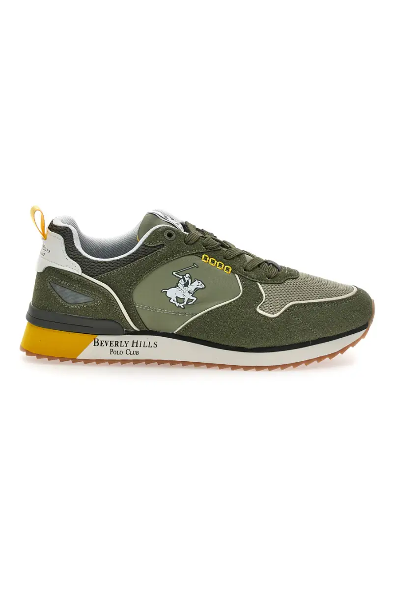 Sneakers verdi con dettagli gialli Beverly Hills Polo Club Dylan Mix [VERDE]