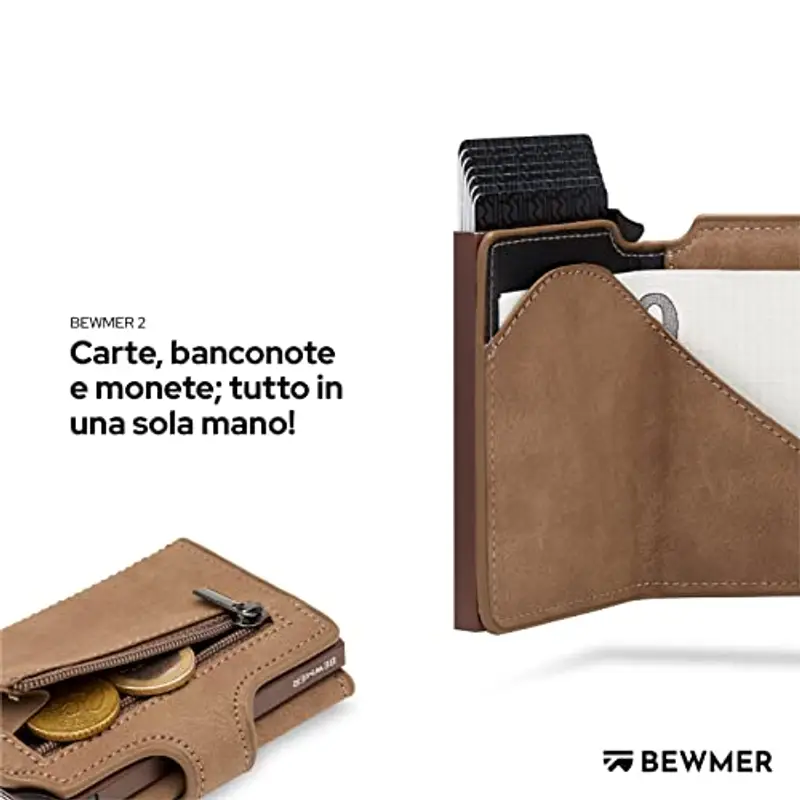BEWMER Portamonete Uomo Marrone 1599830 miniatura 3