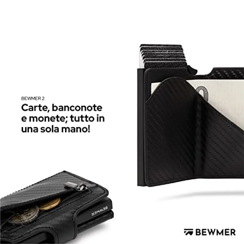 BEWMER Portamonete Uomo Nero 1599834 miniatura 3