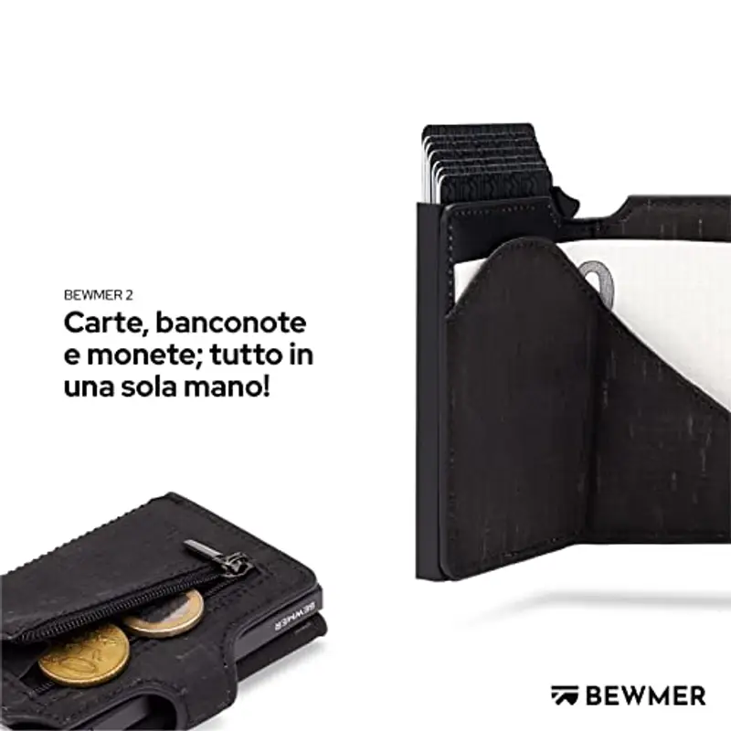 BEWMER Portamonete Uomo Nero 1599828 miniatura 3