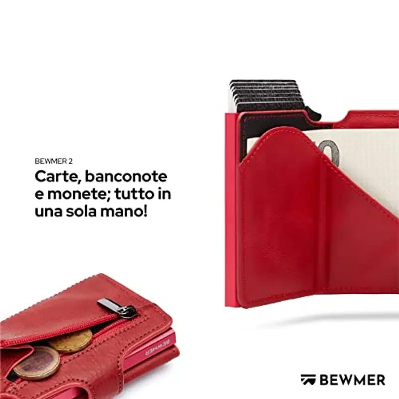 BEWMER Portamonete Uomo Rosso 1599844 miniatura 3