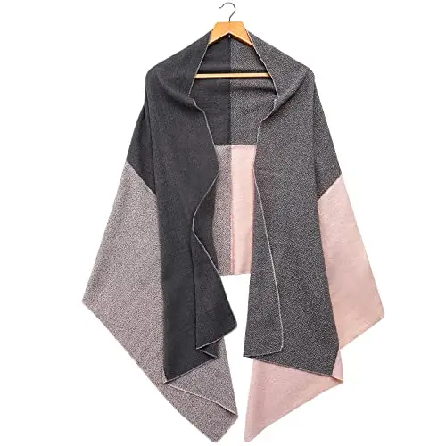 Bezioner XXL Sciarpa Foulard Donna Tartan Grande Scialle Donna Plaid Stola Rosa miniatura 3