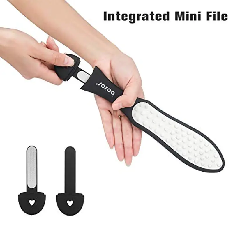 BEZOX 3in1 Raspa per Piedi Professionale, Mini raspa integrata, Lima Corneale Laser Doppia Faccia, Lima Calli Piedi, Acciaio Inossidabile Spazzola Piedi Esfoliante miniatura 2