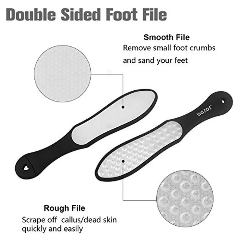 BEZOX 3in1 Raspa per Piedi Professionale, Mini raspa integrata, Lima Corneale Laser Doppia Faccia, Lima Calli Piedi, Acciaio Inossidabile Spazzola Piedi Esfoliante miniatura 3