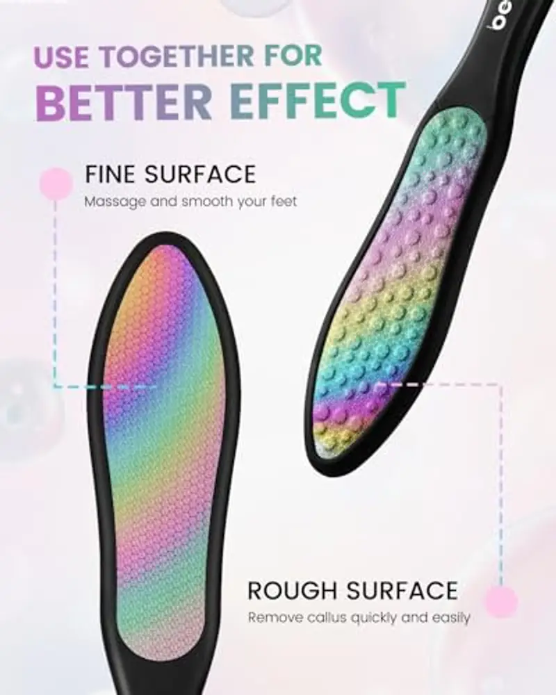 BEZOX Lima per piedi di alta qualità, doppia raspa laterale per pedicure, rimozione calli della pelle morta e screpolata, strumento portatile per la cura dei piedi, in acciaio inossidabile resistente miniatura 2