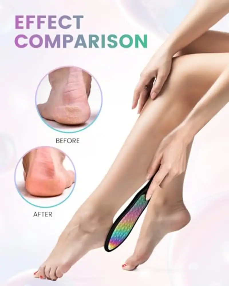 BEZOX Lima per piedi di alta qualità, doppia raspa laterale per pedicure, rimozione calli della pelle morta e screpolata, strumento portatile per la cura dei piedi, in acciaio inossidabile resistente miniatura 3