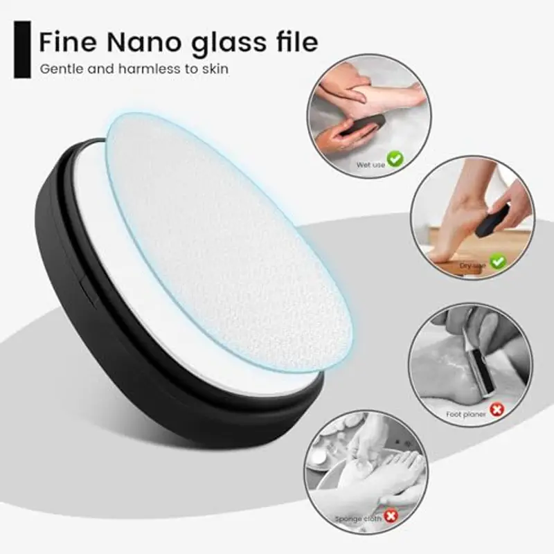BEZOX Lima per piedi e rimozione calli in nano-vetro 2 in 1 - Rimozione calli altamente efficace per risvegliare piedi miniatura 3