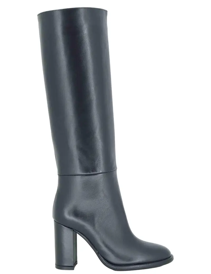 Stivali a tubo in pelle nera Donna R2461 001