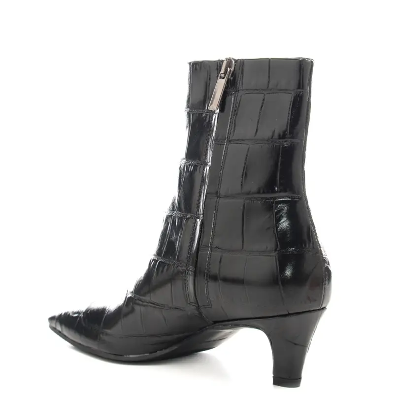 tronchetti da donna in pelle verniciata neri miniatura 3