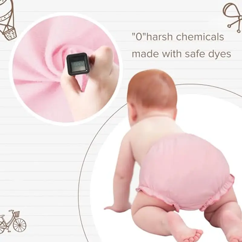 Biancheria Intima per Neonate in Cotone Bloomer Pantaloncini per Bambini Mutandine Copertura per Pannolini per Bambini miniatura 2