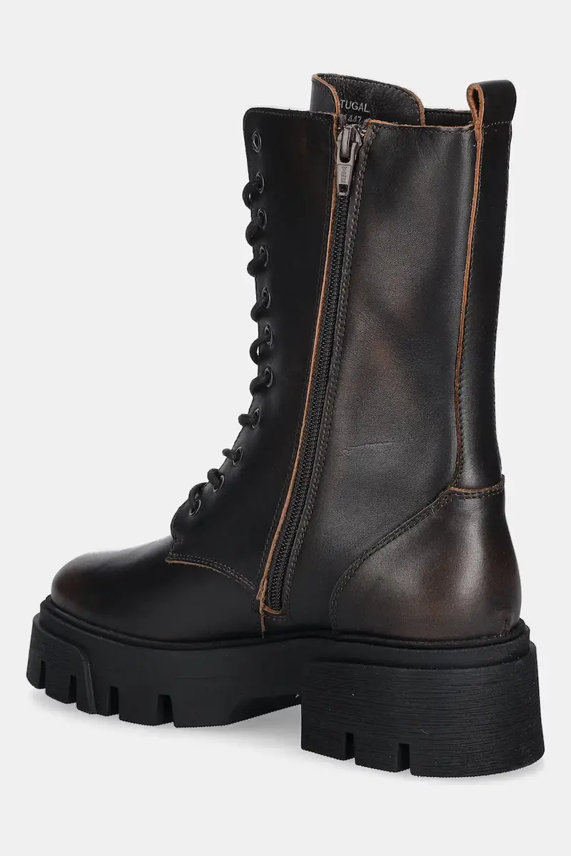 stivali da motociclista in pelle BIAMIA Marrone miniatura 3