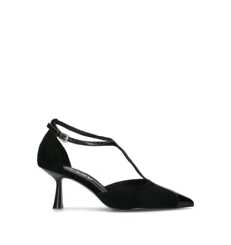 Décolleté donna nero in suede Vario