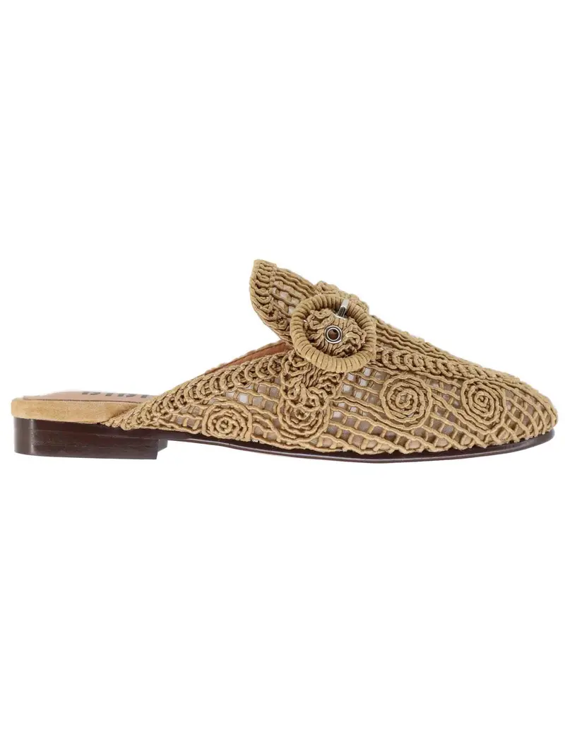 Mule donna Dalila in tessuto macrame naturale tacco basso Donna 649Z61VK 069