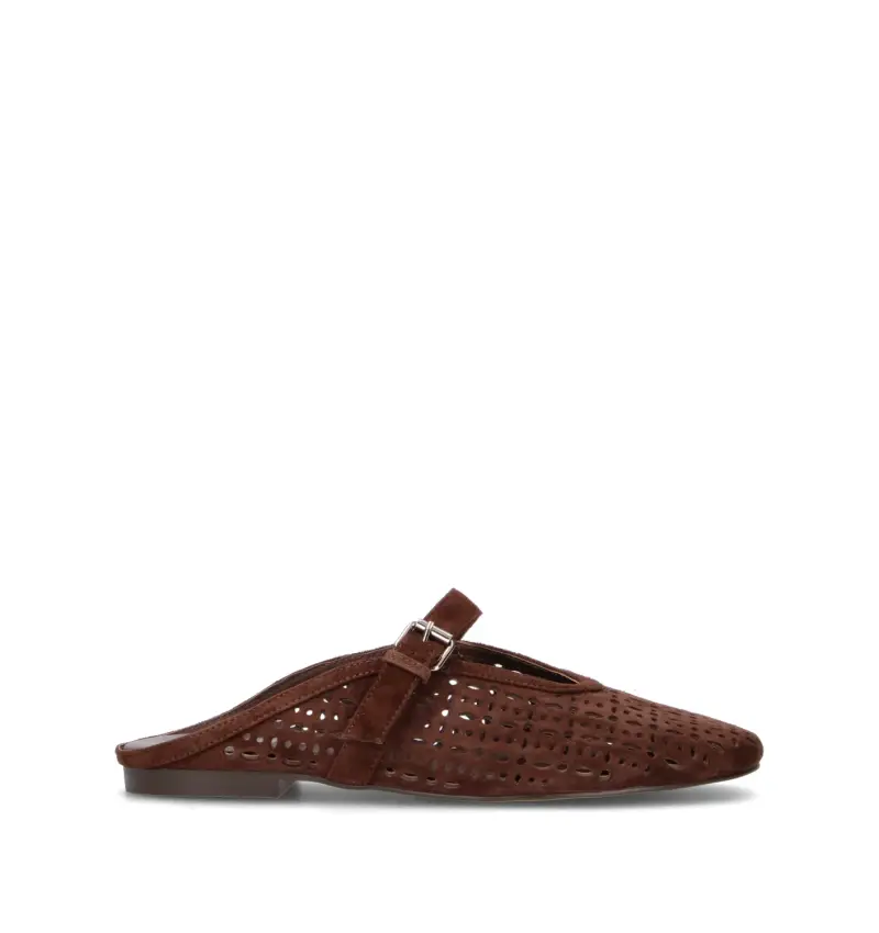 Sabot donna marrone in suede Vario