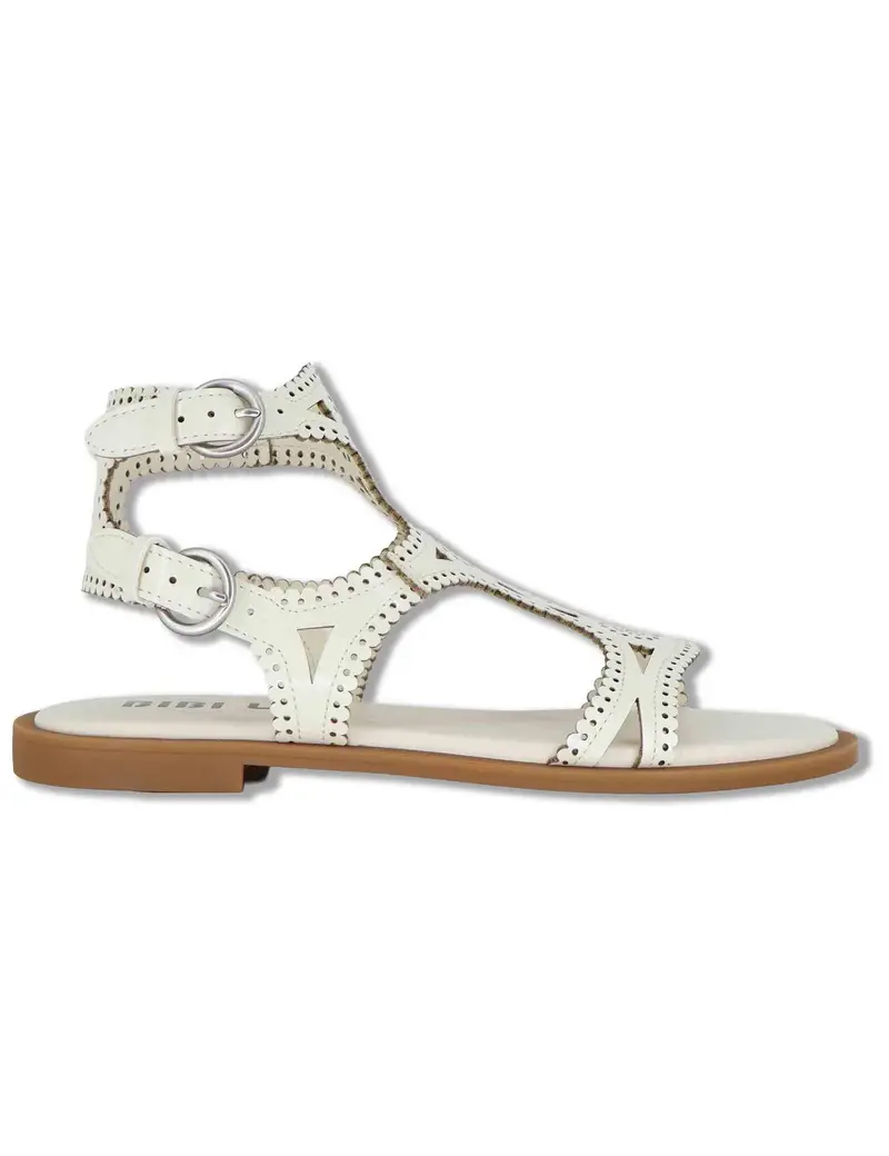 Sandali Zasi in pelle off white con tacco basso Donna 895Z80HG 02-OFF WHT