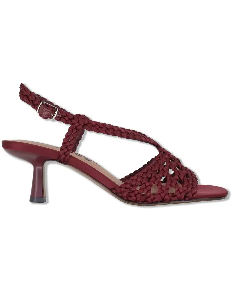 Slingback Kou in pelle intrecciata bordeaux Donna 702Z75VK 40-BURGUND