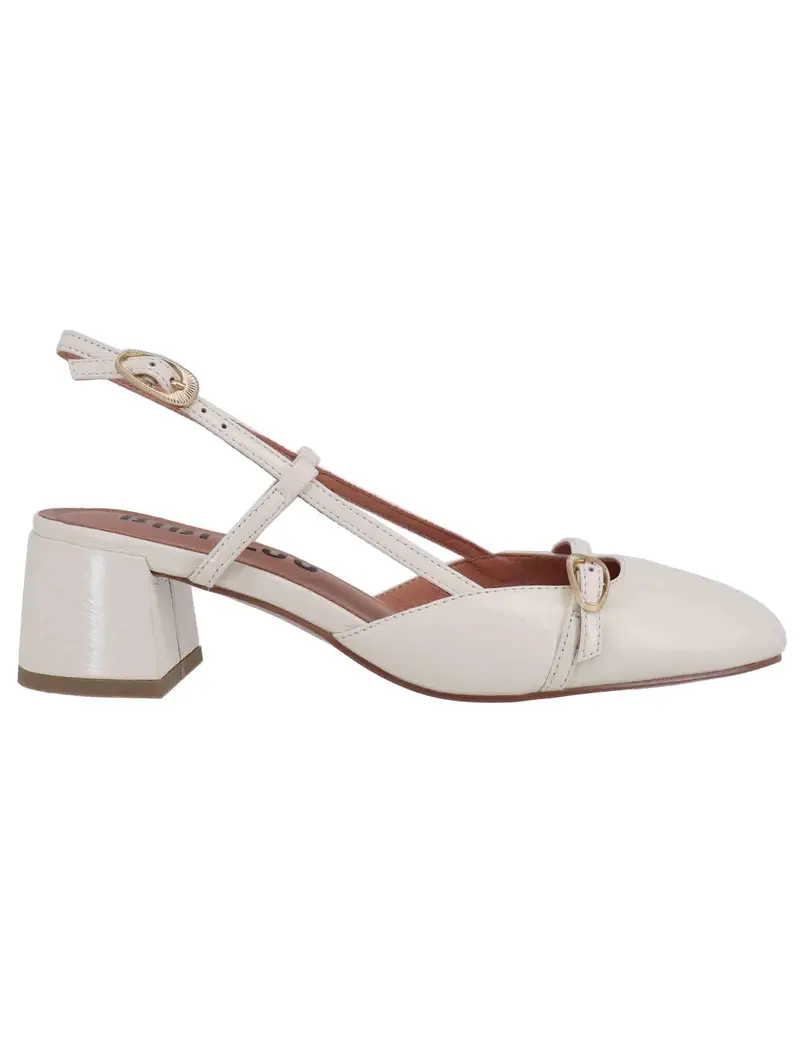 Bibi Lou Slingback Patty donna in pelle bianco tacco medio Donna 676Z45VK 100