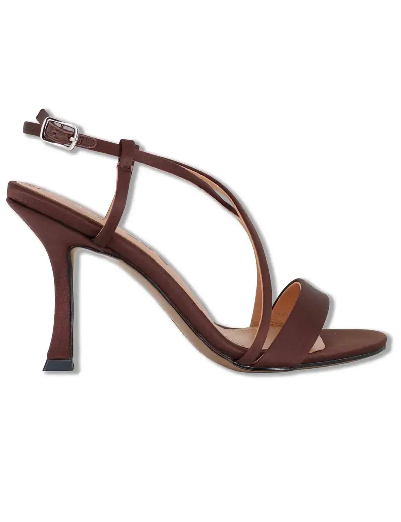 Slingback Zafiro in satin marrone con tacco alto Donna 515Z75VK 90-MARRON