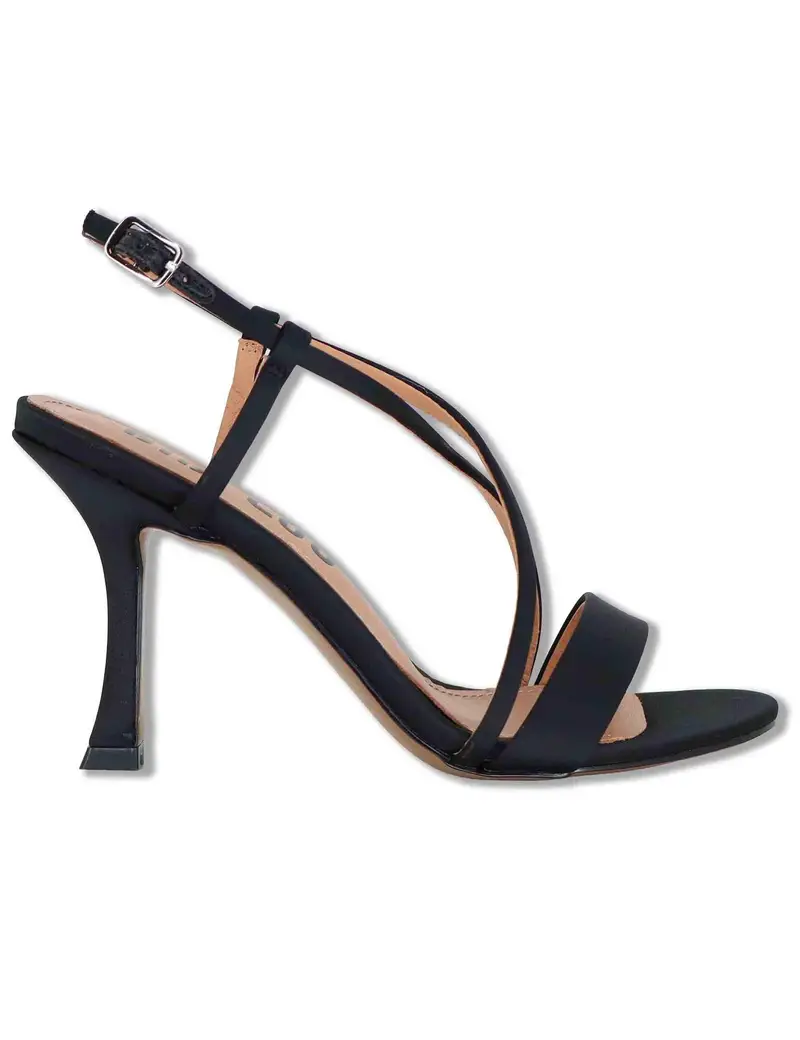 Slingback Zafiro in satin nero con tacco alto Donna 515Z75VK 03-NEGRO