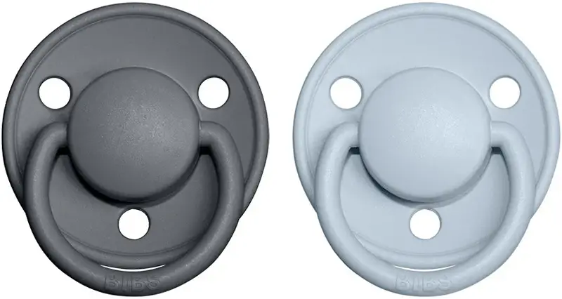 De Lux Natural Rubber 6+ mesi ciuccio Iron / Baby Blue 2 pz