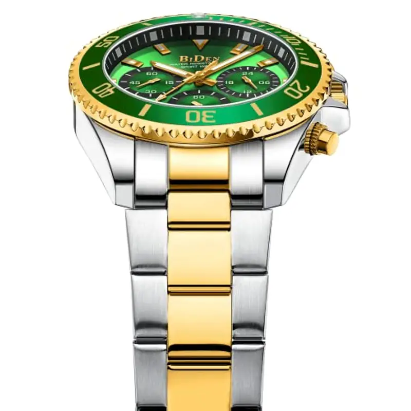 BIDEN Orologi da polso uomo cronografo in acciaio inossidabile impermeabile data analogico orologio al quarzo business miniatura 3