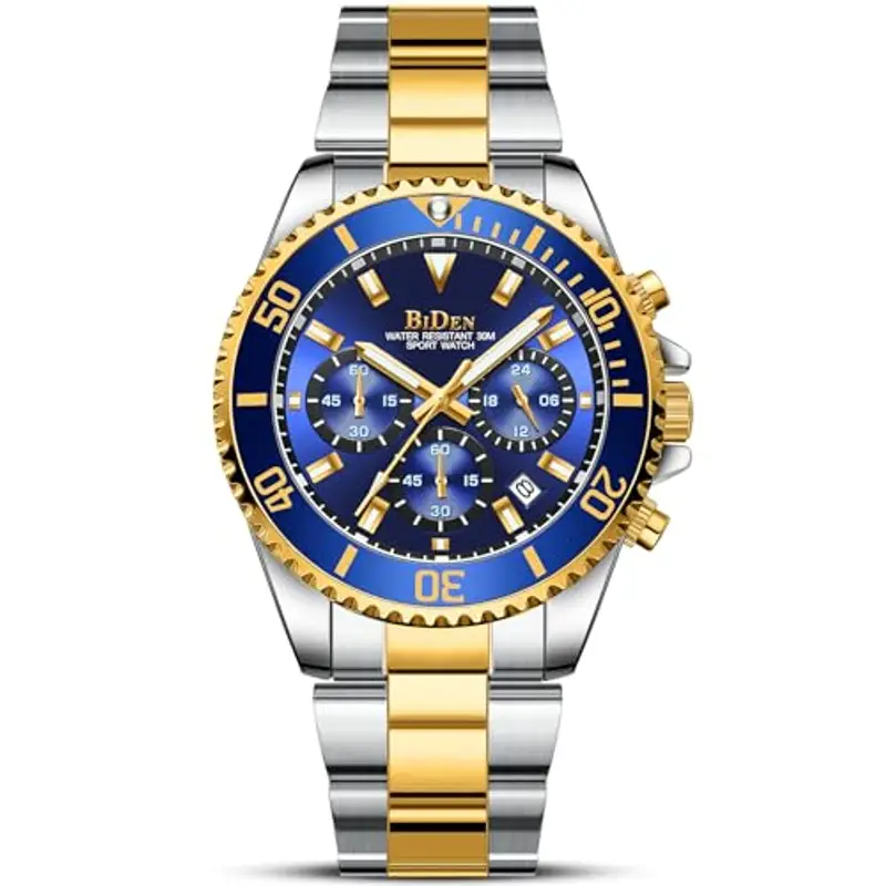 BIDEN Orologio Analogico al Quarzo Giapponese Uomo con Cinturino in Acciaio Inossidabile 163_SML