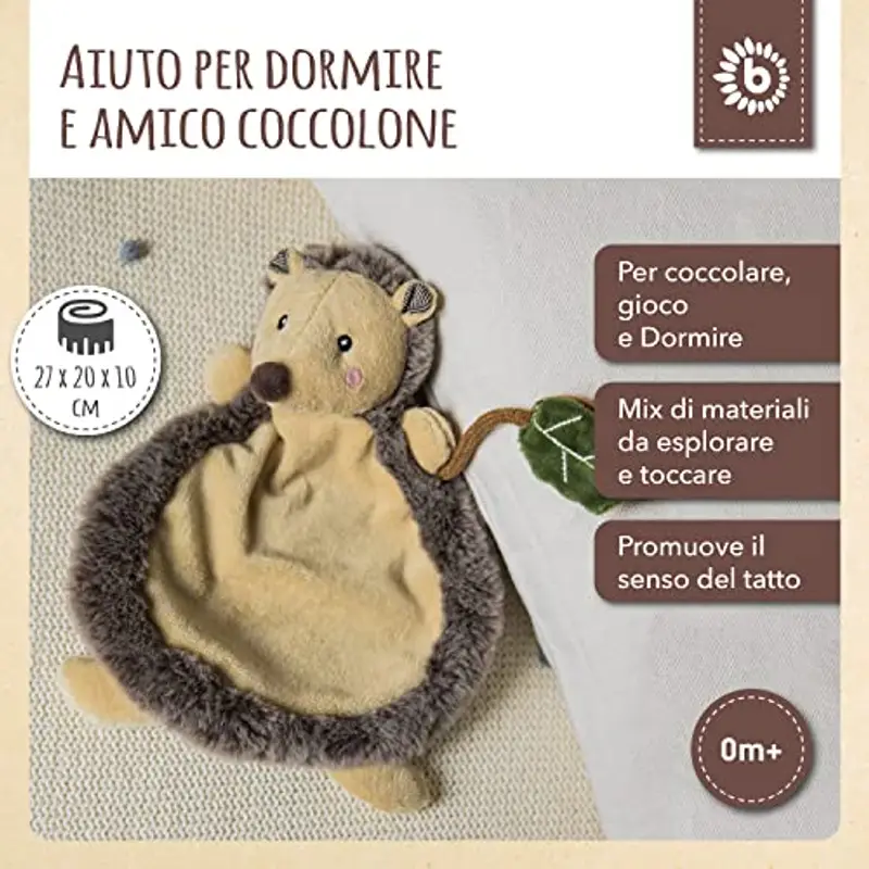 BIECO Riccio Peluche | Doudou Neonato | Peluche Neonato | Dodo Neonato | Doudou Neonato Maschio Dou Dou Pupazzo Neonato miniatura 2