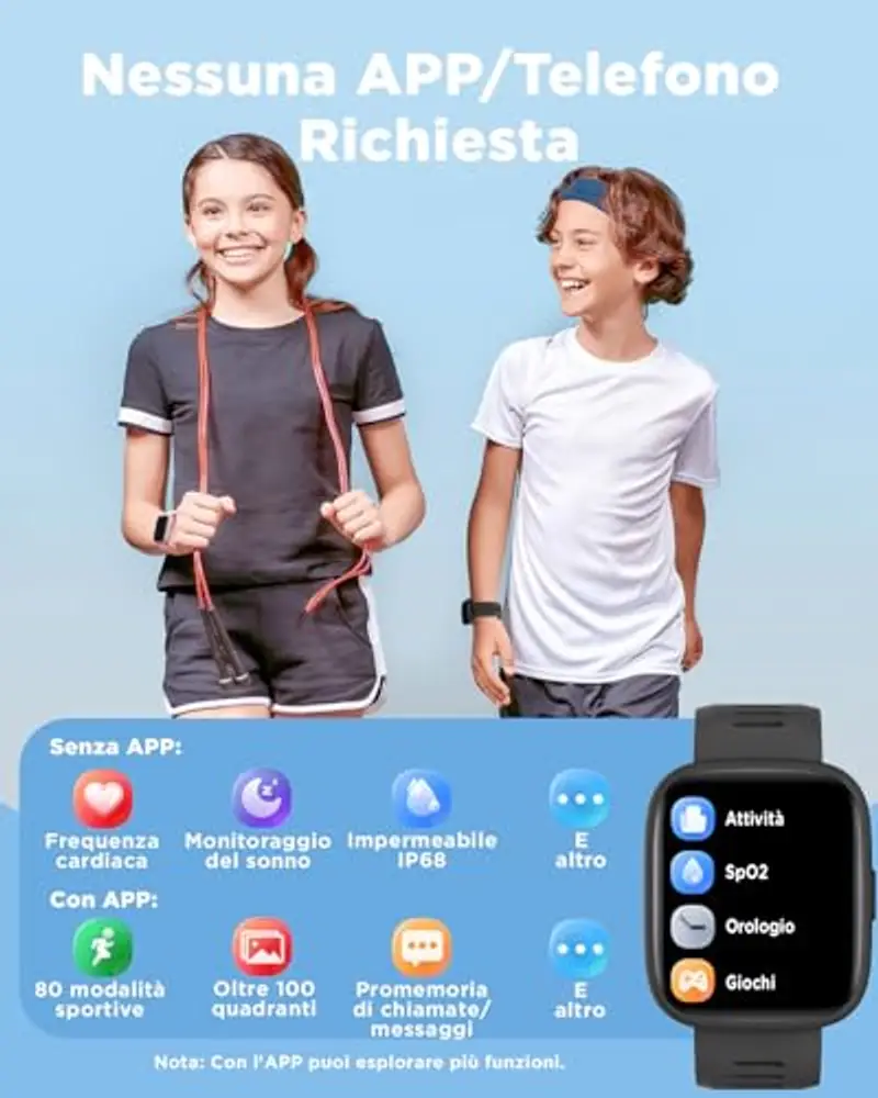 BIGGERFIVE Smartwatch Bambina Nero 1386130 miniatura 2