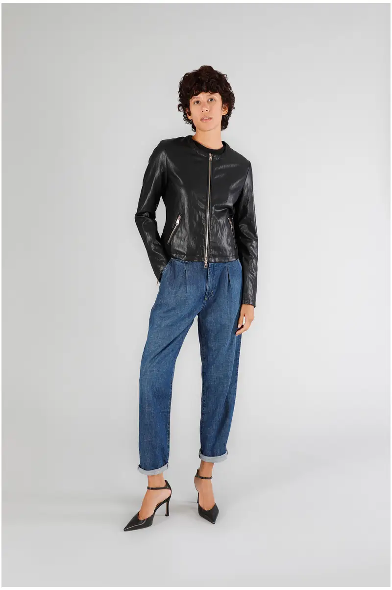 biker similpelle nero 42